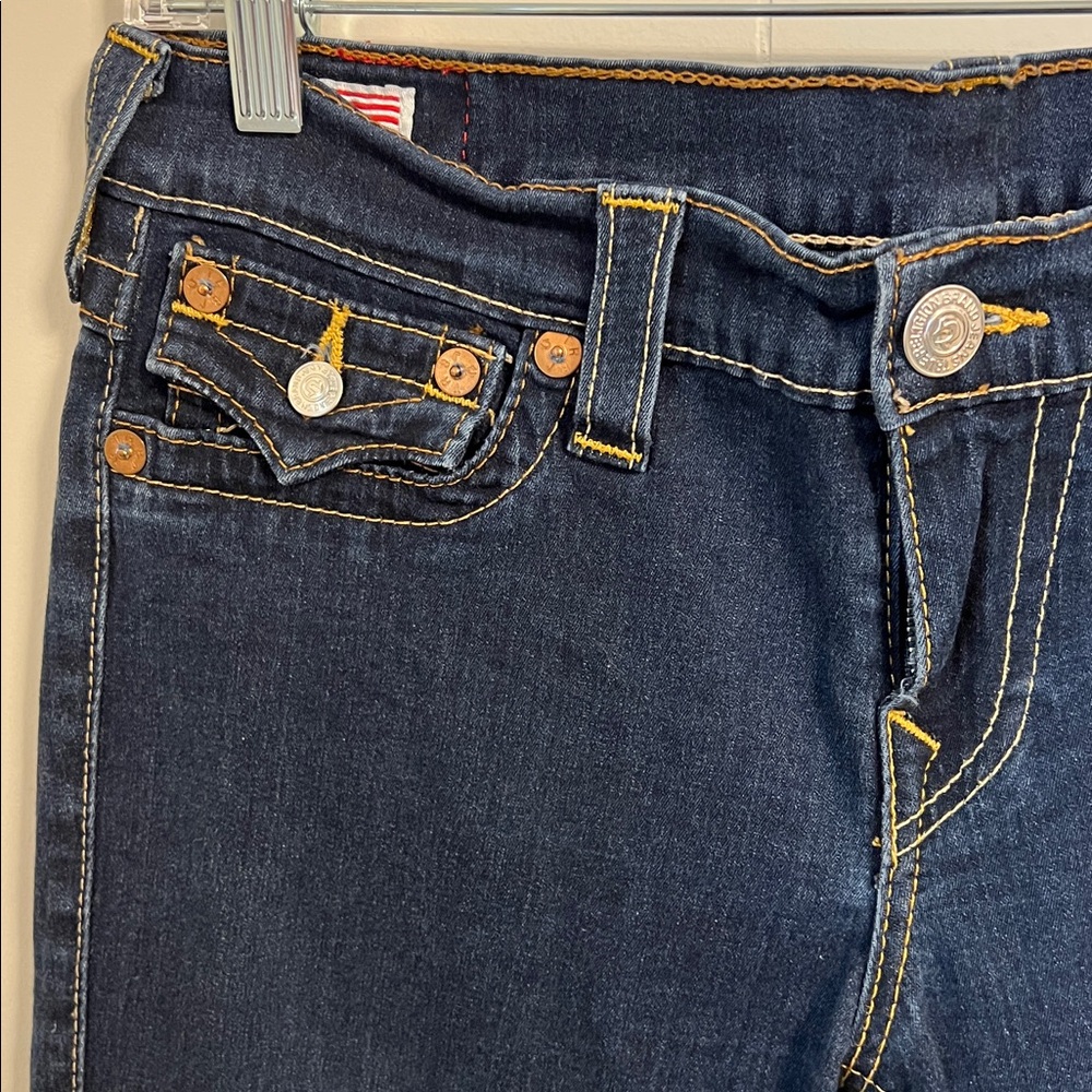 True Religion Misty Dark Flap Pocket Skinny Stretch Jeans Vintage Low Rise 31 - Picture 4 of 15